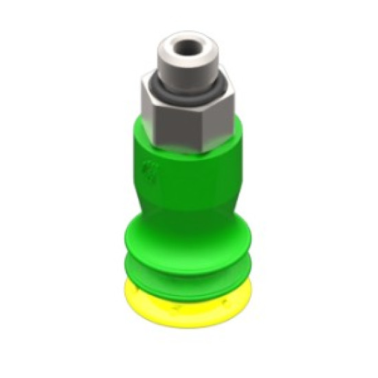 10mm-es PU 30/60 harmonikás tapadókorong, M5 külső menettel.