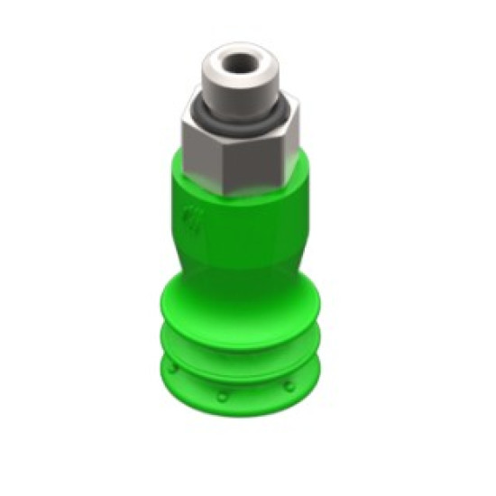10mm-es PU 50 harmonikás tapadókorong, M5 külső menettel.