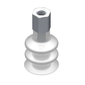 16mm-es FDA szilikon kétharmonikás tapadókorong, M5 belső menettel.