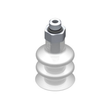 16mm-es FDA szilikon kétharmonikás tapadókorong, M5 külső menettel.