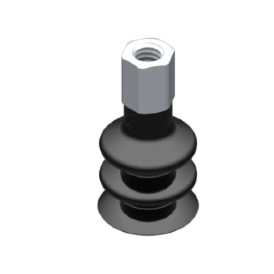 16mm-es NBR 50 kétharmonikás tapadókorong, M5 belső menettel.