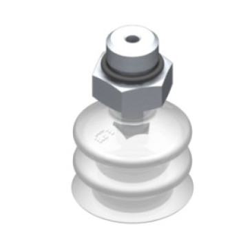 22mm-es FDA szilikon kétharmonikás tapadókorong, G1/8" külső menettel.