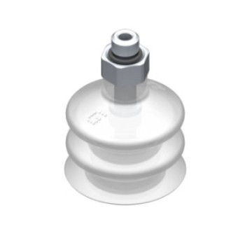 22mm-es FDA szilikon kétharmonikás tapadókorong, M5 külső menettel.