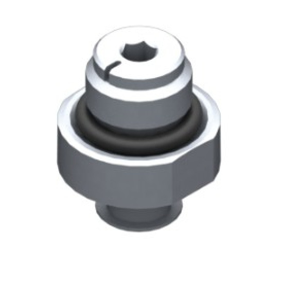 G1/8" szelepes csatlakozó (14mm hatlap), önzáró és kalibrált furattal.