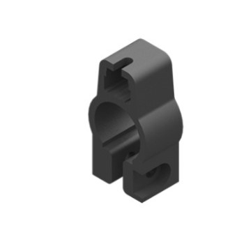 Nylon rögzítőbilincs 10 mm-es mikrohengerekhez, acél rögzítőkkel.