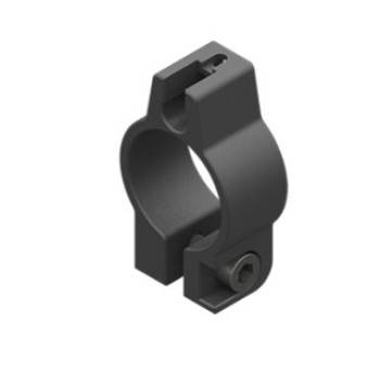 Nylon rögzítőbilincs 14 mm-es hengerekhez, acél rögzítőkkel.
