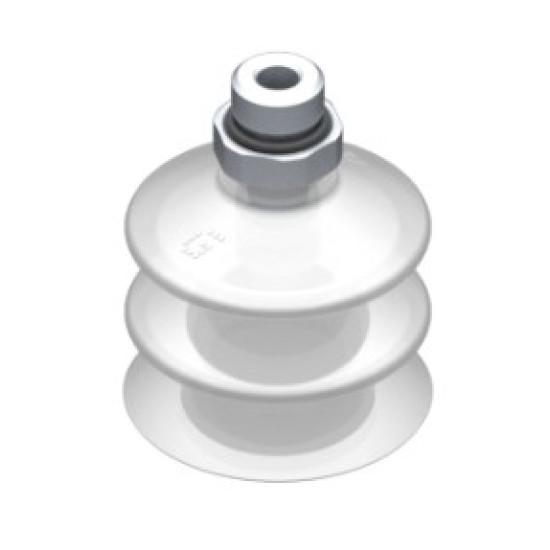 42mm-es FDA szilikon kétharmonikás tapadókorong, G1/4" külső menettel.