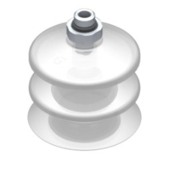 53mm-es FDA szilikon kétharmonikás tapadókorong, G1/8" külső menettel.