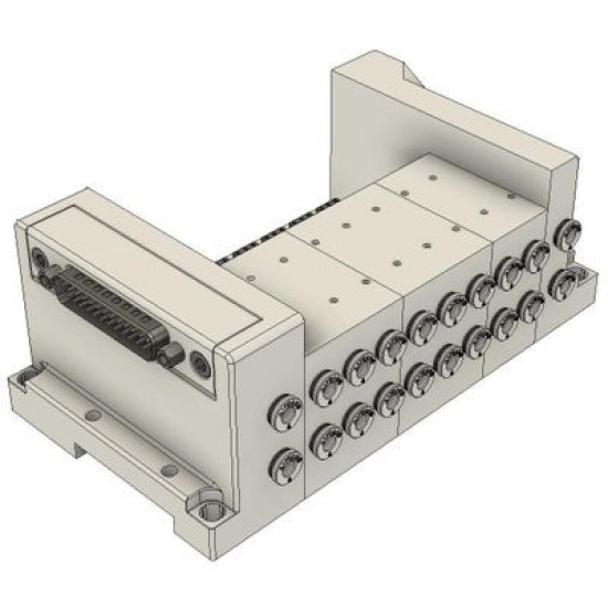6D200 elosztótömb, 15 állomásos, gyors csatlakozós (tube type) d=10 mm,