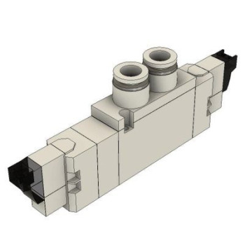 Mágnesszelep-5/3 utú, közép. leszellőz., DC 24V, gyors csat. d= 10 mm, vez.
