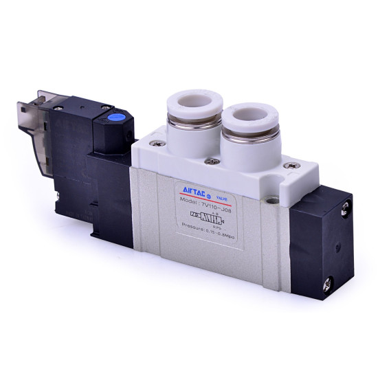 7V mágnesszelep -5/2 utú, monostabil, AC 110 V, gyors csat.:  d=6mm, vez.: 2m.