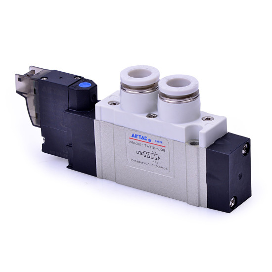 7V mágnesszelep -5/2 utú, bistabil, AC 220 V, gyors csat.:  d=6mm, vez.: 2m.
