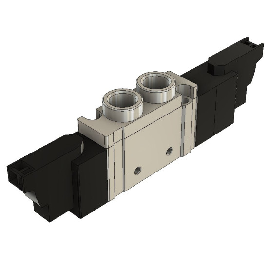 7V mágnesszelep-5/3 utú, középáll. nyitott, AC 220V, menetes csatl.: 3/8", 2m.
