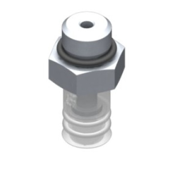 9mm-es FDA szilikon kétharmonikás tapadókorong, G1/8" külső menettel.