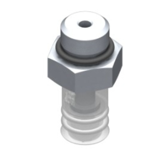 9mm-es FDA szilikon kétharmonikás tapadókorong, G1/8" külső menettel.
