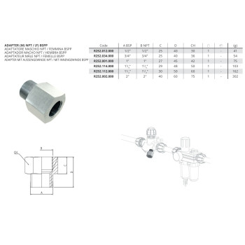 Adapter apa 1" - 1" (M) NPT / (F) BSPP