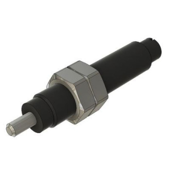 Állítható lökéscsillapító, M12 menet, 10 mm löket, műanyag kupak nélkül
