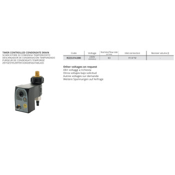 Időzítővel ellátott  kondenzvíz leeresztő 230V - 1/4"