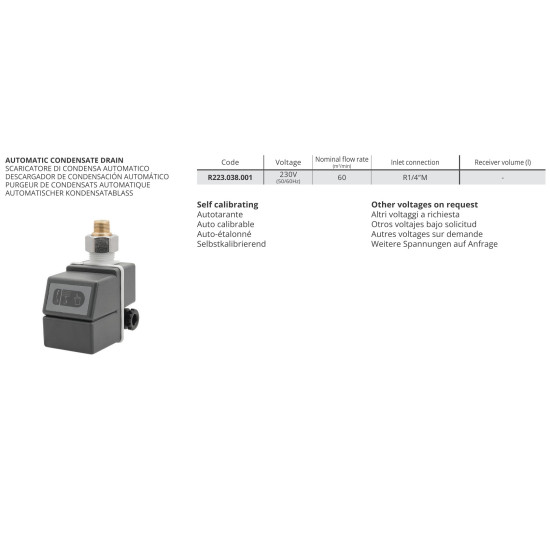 Automatikus kondenzvíz leeresztő 230V - 1/4"