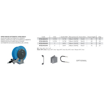 Automatikus Tömlődob Nyitott - D13x20 - 25m