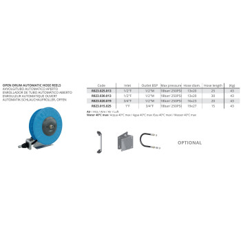 Automatikus Tömlődob Nyitott - D13x20 - 25m
