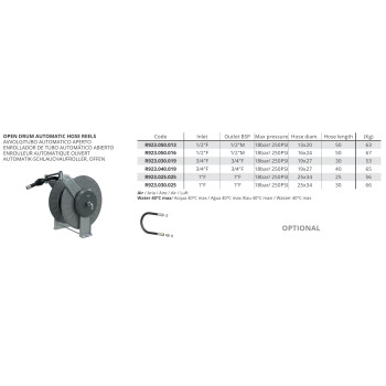 Automatikus Tömlődob Nyitott - D19x27 - 40m