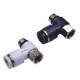 Belső mentes könyök csatlakozó - 3/8", d=12mm, műanyag, szürke