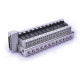 CPV15 Szelepsziget 3/2 utú, DC 12 V, gyors csatlakozós d=4mm, 1/8",  16 állomás.