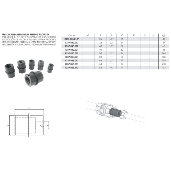 Csökkentő D: 40 - 1/2"