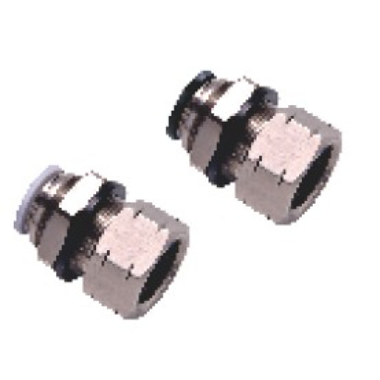 Egyenes csatlakozó belső menettel - 1/4", d=10mm, fém, szürke