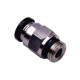 Egyenes menet-cső csatlakozó 1/4", d=6mm, fém, szürke