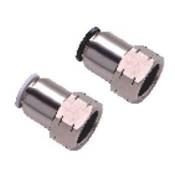 Egyenes menet-cső csatlakozó - 1/4", d=6mm, fém, szürke