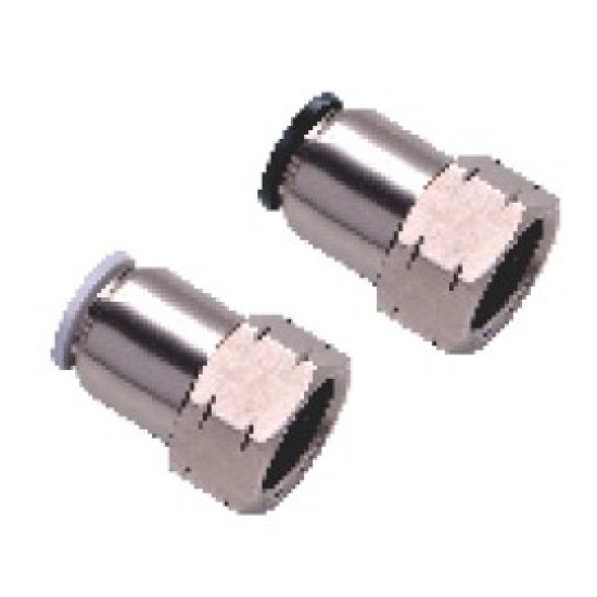 Egyenes menet-cső csatlakozó - 1/4", d=6mm, fém, szürke