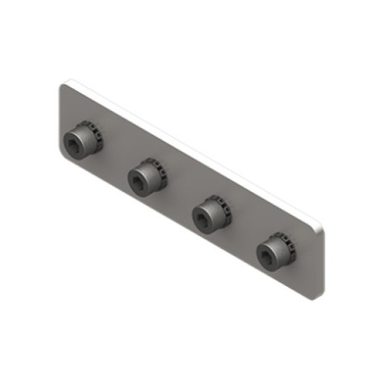 Egyenes rögzítőlap, hosszúság 100 mm, csavarokkal - Acél