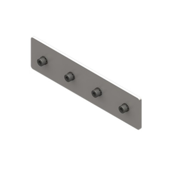Egyenes rögzítőlap, hosszúság 160 mm, csavarokkal - Acél