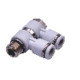 Elosztó csatlakozó, külső menettel 3/8", d=12mm, műanyag, szürke