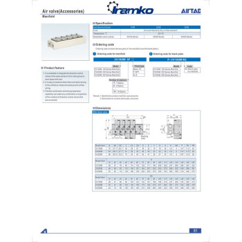 Elosztótömb - 3V-3A,100 széria, 1 állomásos, csatlakozó méret: 1/4"