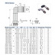 Hosszú könyök csatlakozó - 3/8", d=10mm, műanyag,  szürke