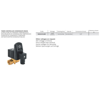 Időzítővel ellátott  kondenzvíz leeresztő 230V - 1/4"