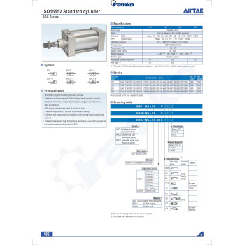 ISO15552, kettős műk. átmérő 160mm löket 1000 mm, mágneses csat méret: 3/4"