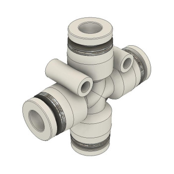 Kereszt csatlakozó - d=12 mm, műanyag, szürke