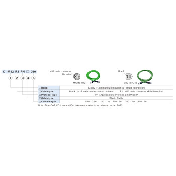 Kommunikációs kábel (M12 apa - RJ45) 2 m
