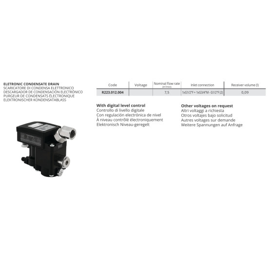 Kondenzvíz leeresztő 230V - 1/2" Belső menet