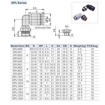 Könyök csatlakozó - 1/4", d=10mm, műanyag,  szürke