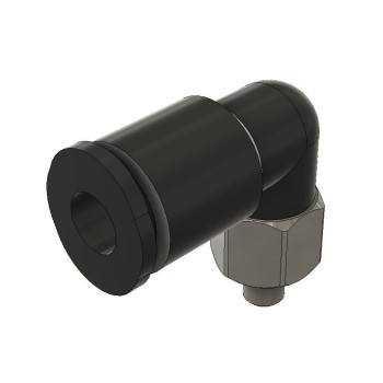 Könyök csatlakozó - 1/8", d=4 mm, műanyag, fekete