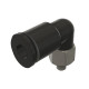 Könyök csatlakozó - M3, d=4 mm, műanyag, fekete
