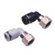 Könyök csatlakozó belső menettel 1/4", d=12mm, műanyag,  fekete
