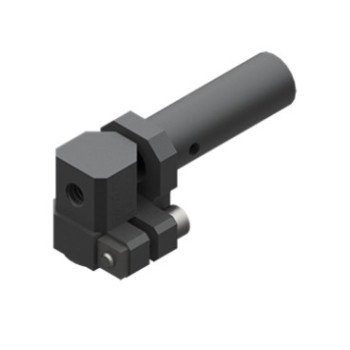 Könyök leszorítóval vákuum szívókoronghoz, szárátmérő 10 mm, rövid, M5 - Alu