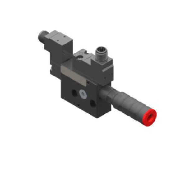 Közepes vákuumszivattyú: 2 fokozatú, HF, NC szelep, M12 5-pin, G1/4" port.