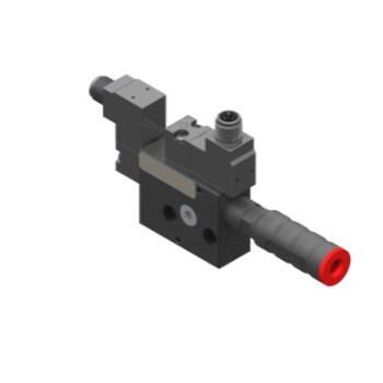 Közepes vákuumszivattyú: 2 fokozatú, LP, NC szelep, M12 5-pin, G1/4" port.